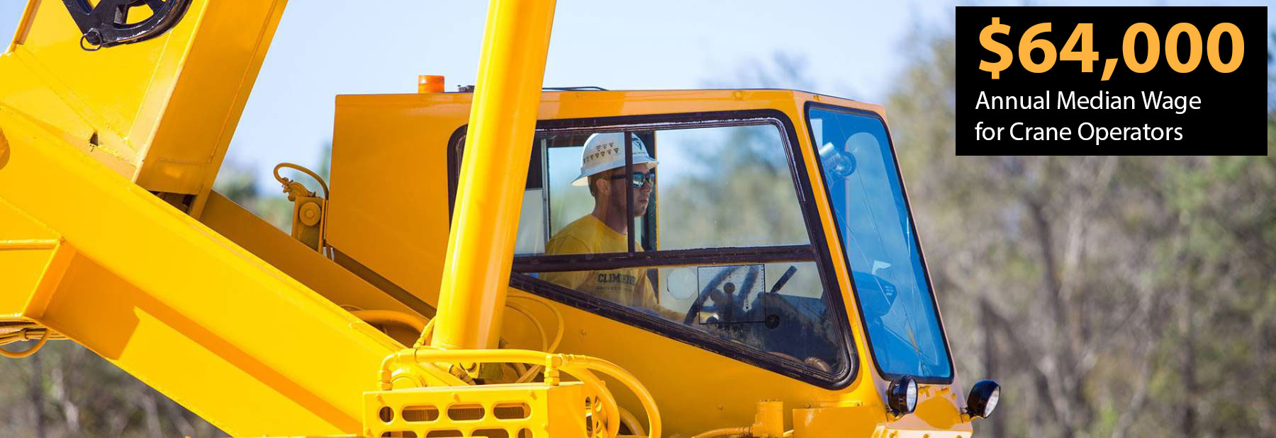 $64,000 Annual median wage for crane operators