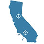 California Silhouette - Sacramento & Los Angeles Marked