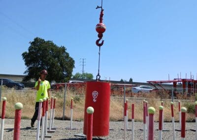 Crane Operator Certification Practical Exam Zig Zag Course - Hand Signals practiced as exam is taken (part 4)